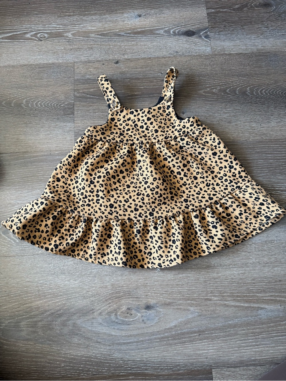 btween Leopard Print Ruffle Sundress - Tan & Black